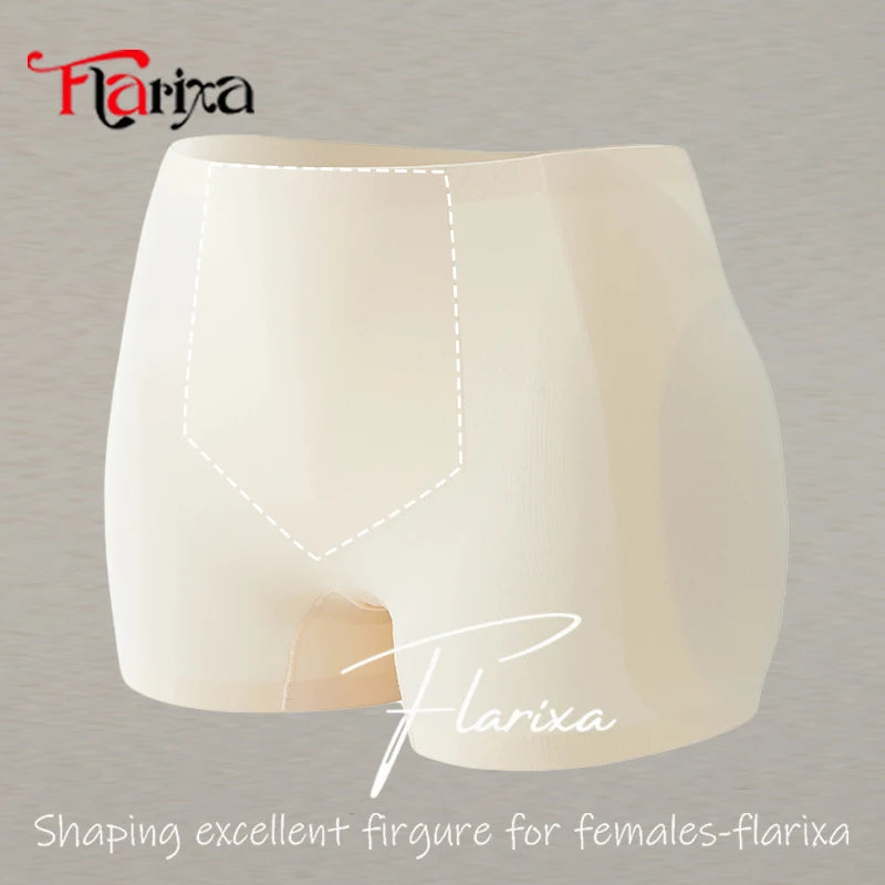Flarixa Hip Pads Shapewear Panties Butt Lifter Shaper Tummy Control Underwear Boxers Enhance Buttocks Modeling Shorts Ice Silk