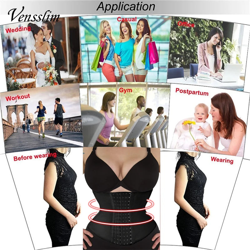 Plus Size Slimming Shapewear Women Dress Waist Trainer Body Shaper Underwear Modeling Belt Strap Tummy Trimmer Corset