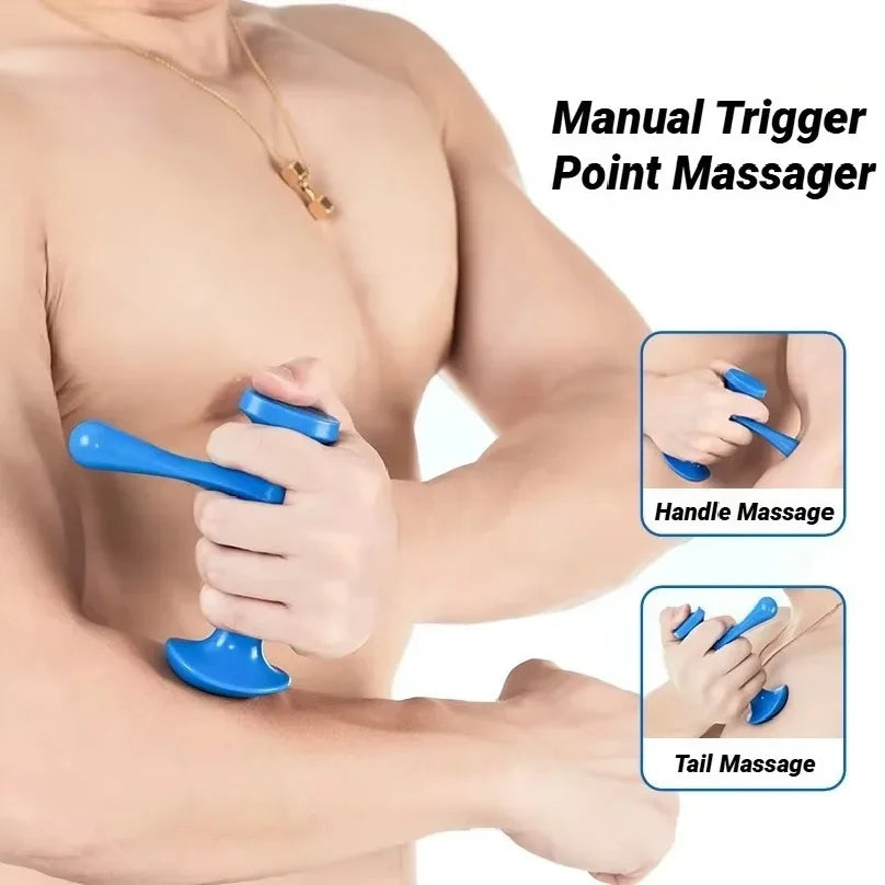 2Pcs T-Shaped Massager + Thumb And Finger Pressure Rod Plastic Material Physical Therapy Tool Deep Tissue Relaxation Through
