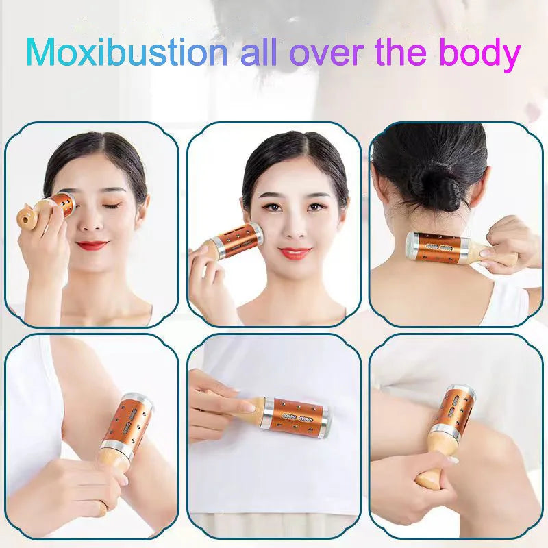 Body Warm Massage Therapy Mildness Jade Facial Massager Moxibustion Beauty Method Rotatable Magnetic Stone Relax Muscles