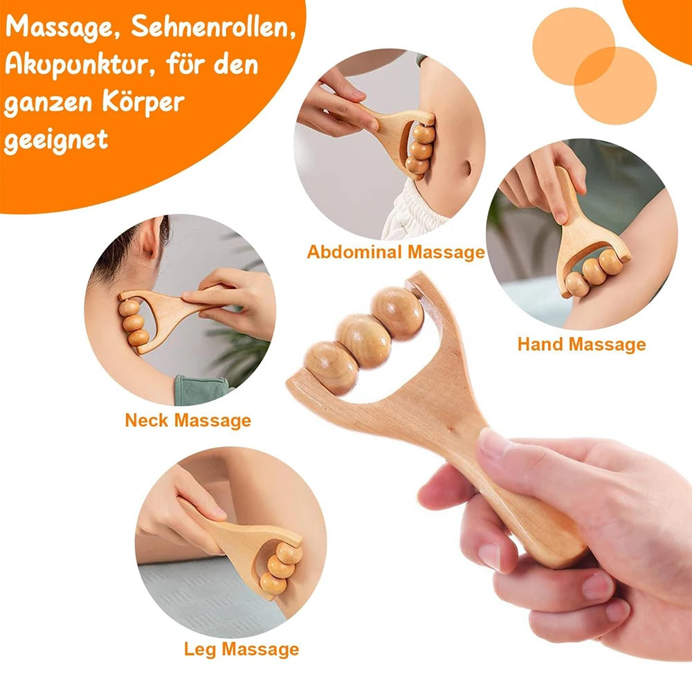1Pcs Wooden Massage Roller Reflexology Sticks Foot Hand Massage Stick Tools Thai Face Neck Back Waist Massager Trigger Points