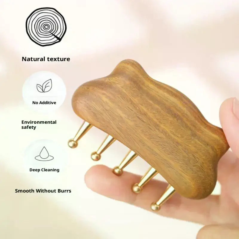 Portable Brass Gua Sha Massage Tool Head Neck Leg Body Meridian Massager Lymphatic Muscle Relief Pain Deep Tissue Massage