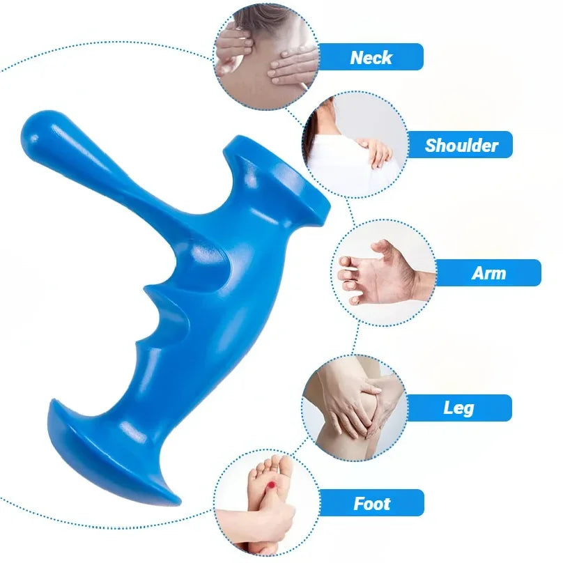 2Pcs T-Shaped Massager + Thumb And Finger Pressure Rod Plastic Material Physical Therapy Tool Deep Tissue Relaxation Through