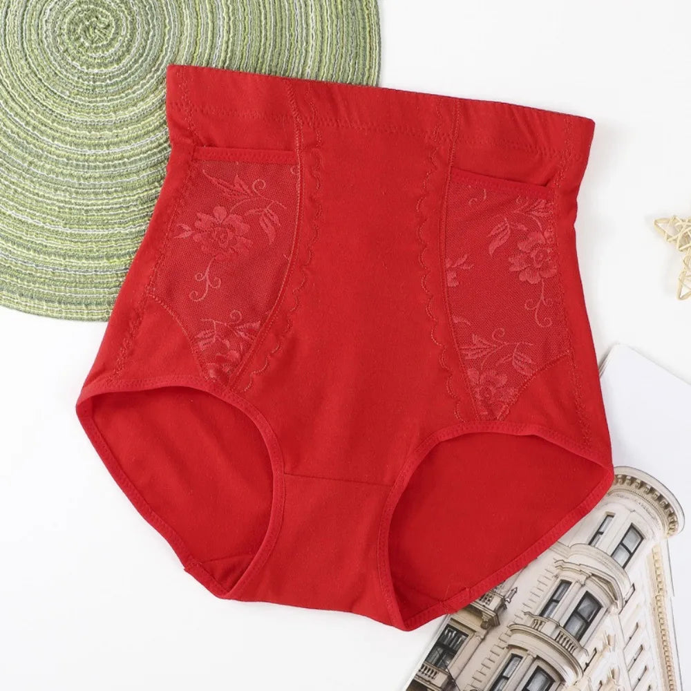 Shapewear Body Shaper With Pocket Butt Lifter Flower Slimming Panties High Waist Briefs Tighten Abdomen Female Lingerie
