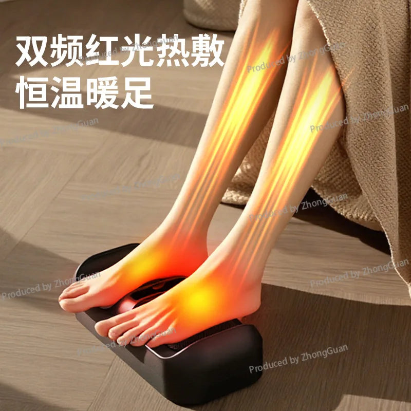 Multifunctional Foot Massager Pulse Kneading Heat Therapy Dual Frequency Red Light Physiotherapy Massager EMS Foot Therapy