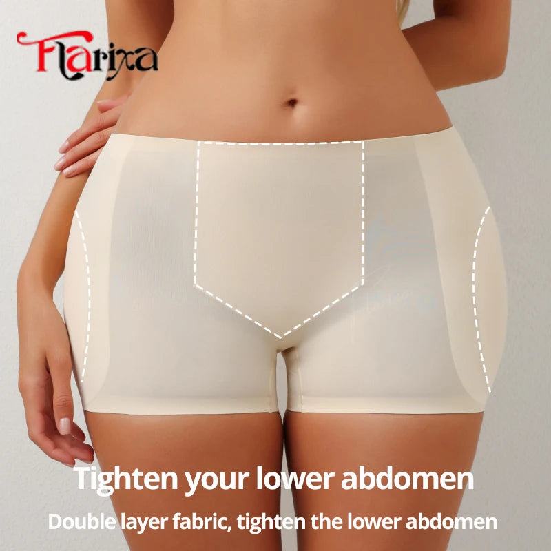 Flarixa Hip Pads Shapewear Panties Butt Lifter Shaper Tummy Control Underwear Boxers Enhance Buttocks Modeling Shorts Ice Silk