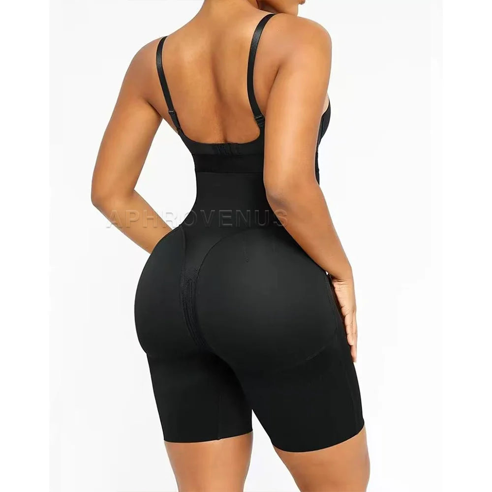 Plus Size Fajas Post Surgery Shapewear Tummy Control Butt Lift Bodysuit Adjustable Strap Front Hook Waist Trainer Body Shaper