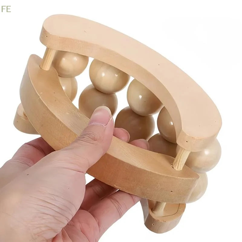 [F] Handheld Relaxation Massage Ball Roller, Handheld Wooden Full-body Massager, Deep Tissue Massager, Relieves Muscle Soreness