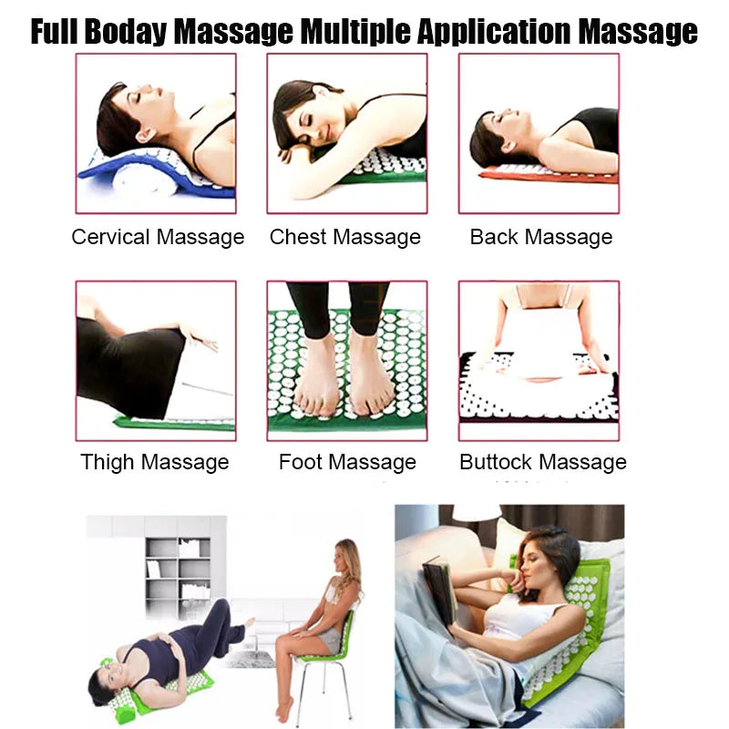 Back Pain Pad Small Massage Pad Square Pad Multifunctional Home Travel Yoga Pad Deep Massage for Body Position Decompression