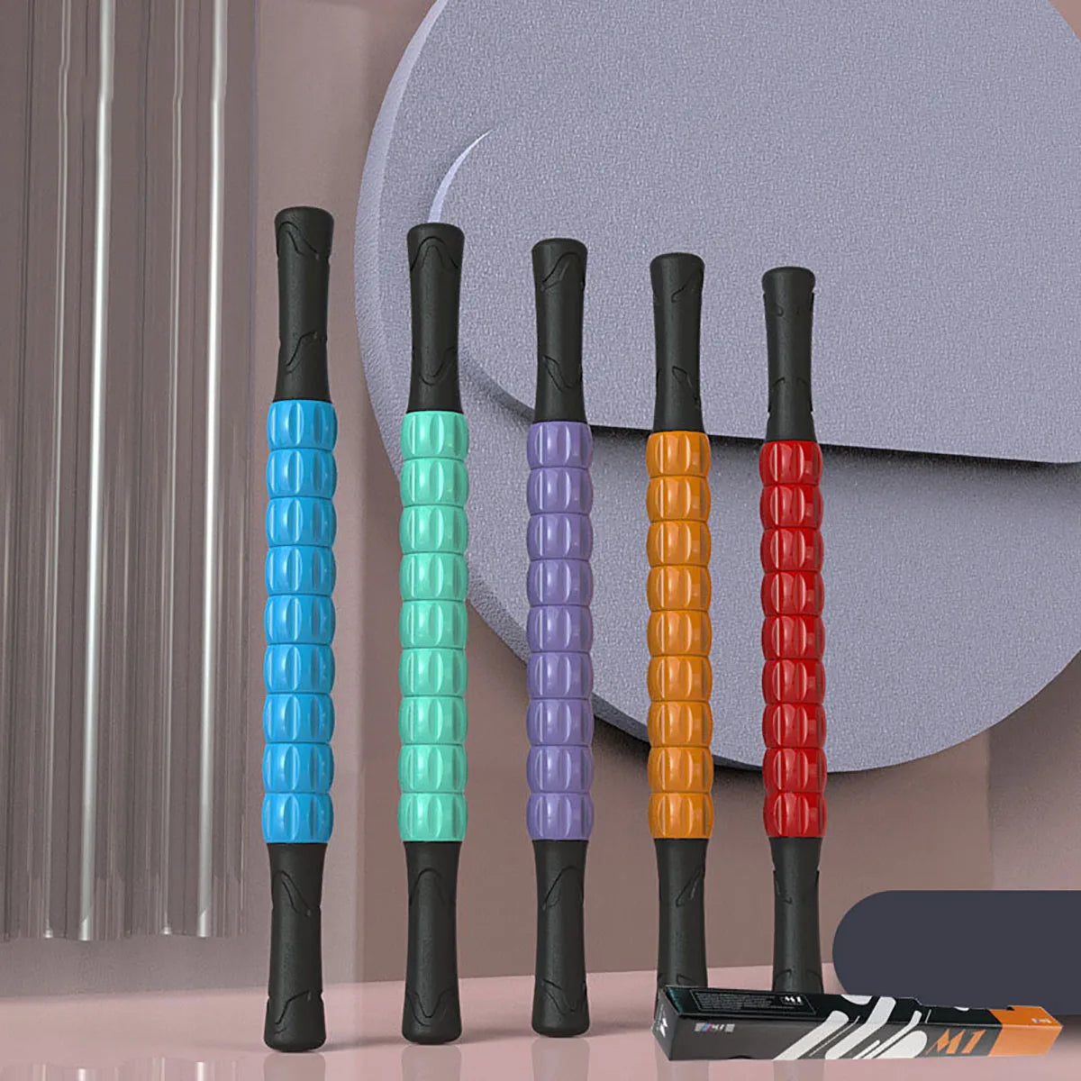 Gear Massage Stick Yoga Deep Muscle Relaxation Massage Shaft Personal Training Fascia Roller Plastic Roller Stick Shaft Fitness