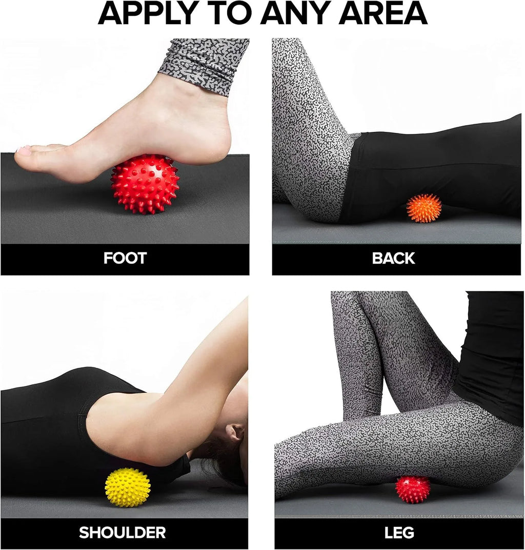 9cm Spiky Massage Ball, Hand Foot Waist Back Relax, Yoga Use, Plantar Fasciitis Relief & Acupoint Massage