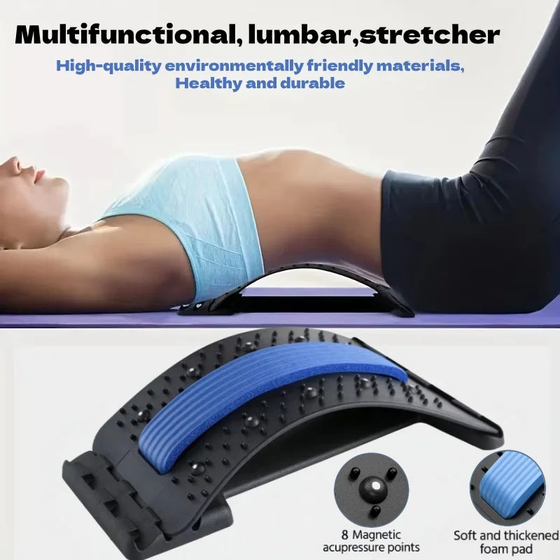 Back Massage Muscle Relaxation Stretcher, Back Stretching  Relaxation Massage Pad, Lumbar Support Stretcher, Pain Relief