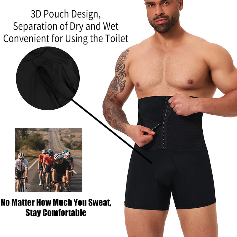 Shapewear for Men Tummy Control Body Shaper Fajas Shorts with Hook High Waisted Panties Butt Lifter Underwear Slimming Panties