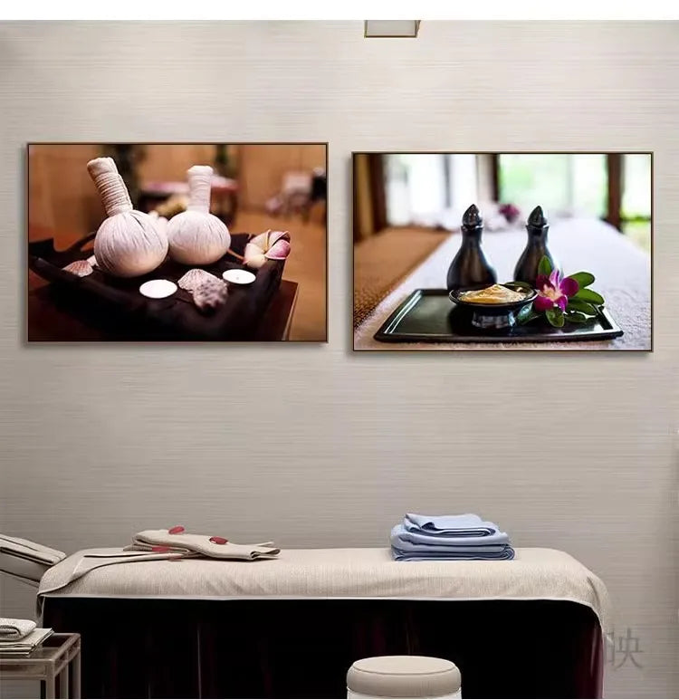 Thai Massage Parlor SPA Health Center Background Picture Moxibustion Foot Bath Shop Posters Canvas Wall Art Home Decor Paintings