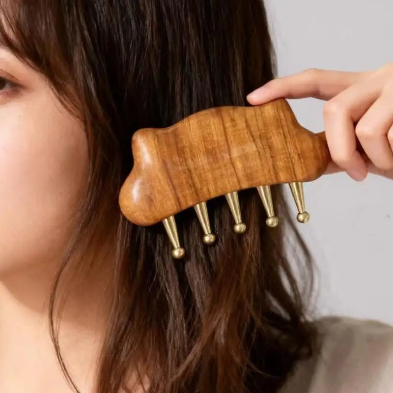 Portable Brass Gua Sha Massage Tool Head Neck Leg Body Meridian Massager Lymphatic Muscle Relief Pain Deep Tissue Massage