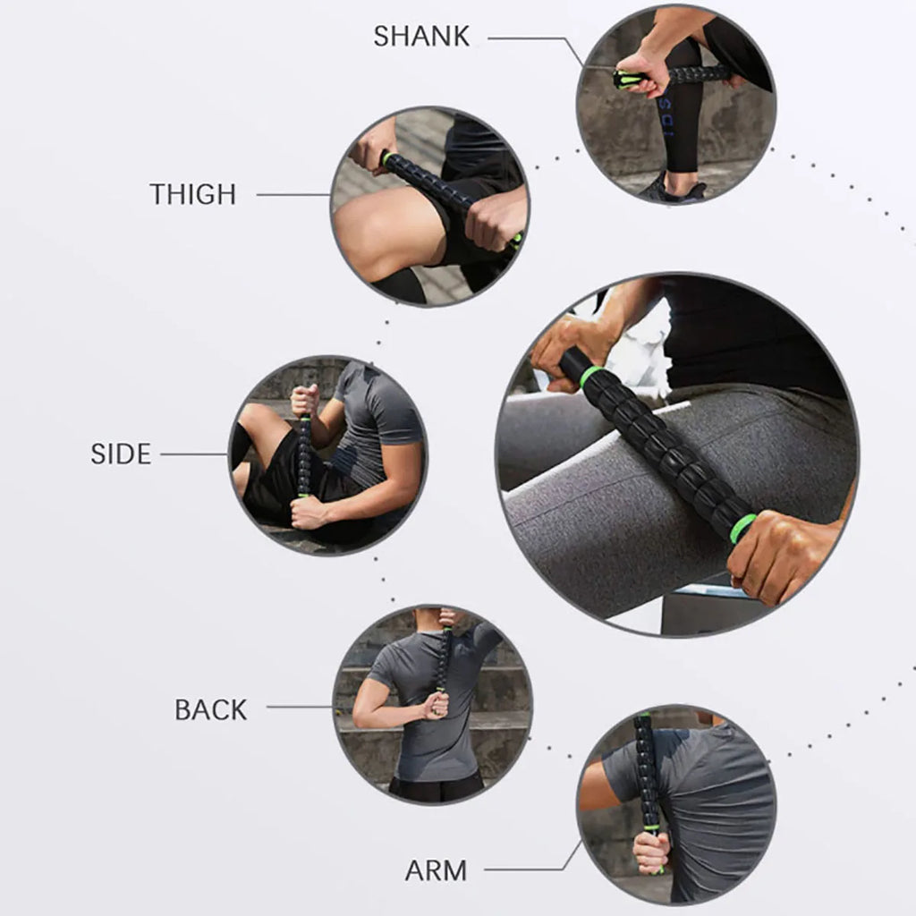 Gear Massage Stick Yoga Deep Muscle Relaxation Massage Shaft Personal Training Fascia Roller Plastic Roller Stick Shaft Fitness
