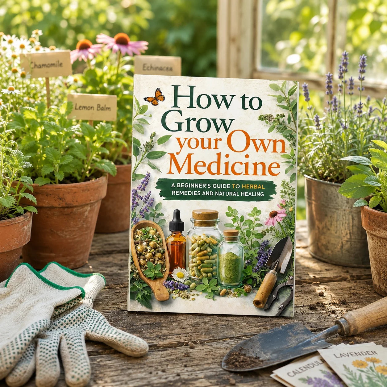Grow Your Own Medicinal Herbs, Beginner Herbal Medicine Guide with Natural Therapies for Holistic Wellness
