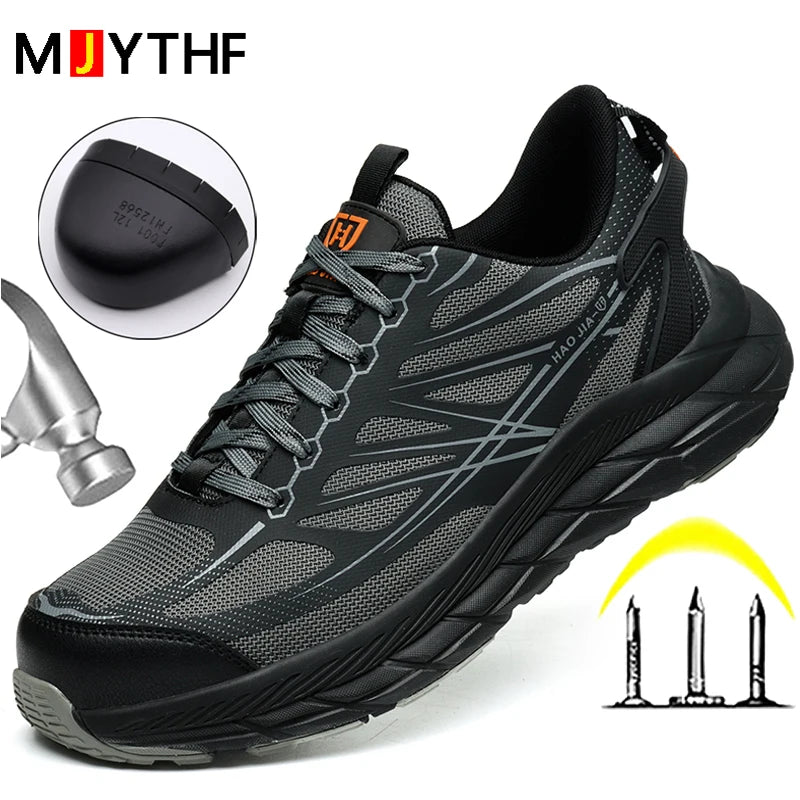 Lightweight Steel Toe Shoes Work Sneakers Safety Shoes Men Anti-Smash Anti Puncture Indestructible Shoes Security Breathable