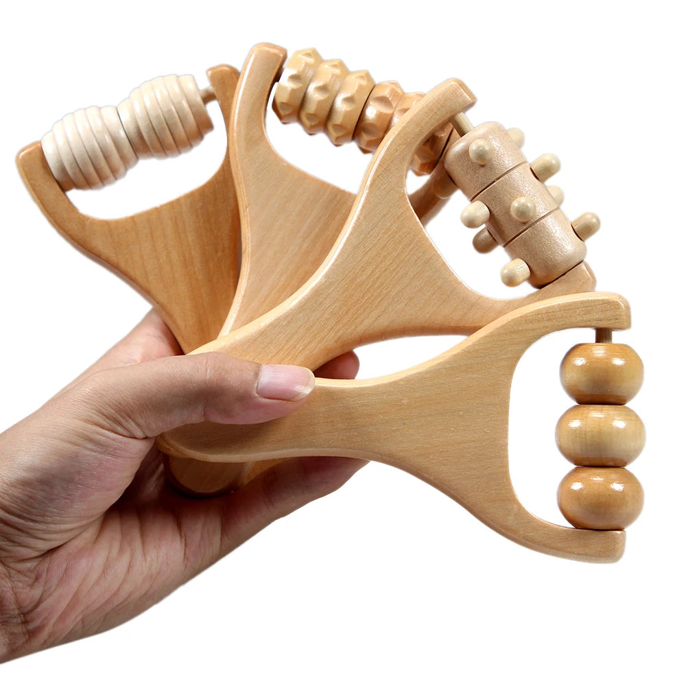 1Pcs Wooden Massage Roller Reflexology Sticks Foot Hand Massage Stick Tools Thai Face Neck Back Waist Massager Trigger Points