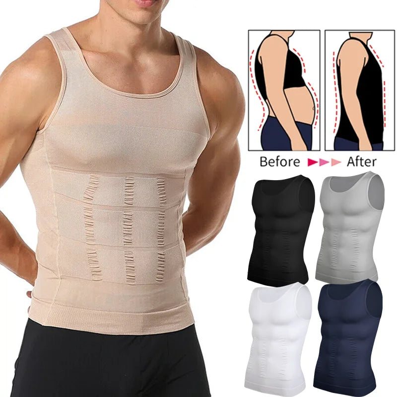 Men's Shapewear Slimming Body Corset Vest Shirt Compression Abdomen Tummy Belly Control Slim Waist Cincher Underwear Sports Vest