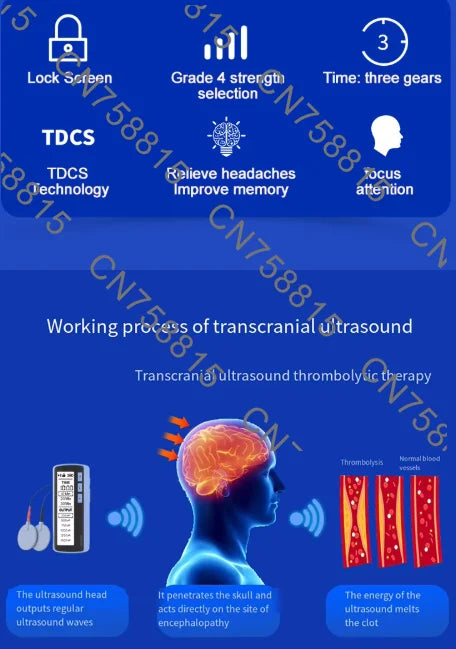 Pain Therapy Head Massager, Magnetic Brain Stimulation Technology, Transcranial Direct Current Stimulation Deep Brain