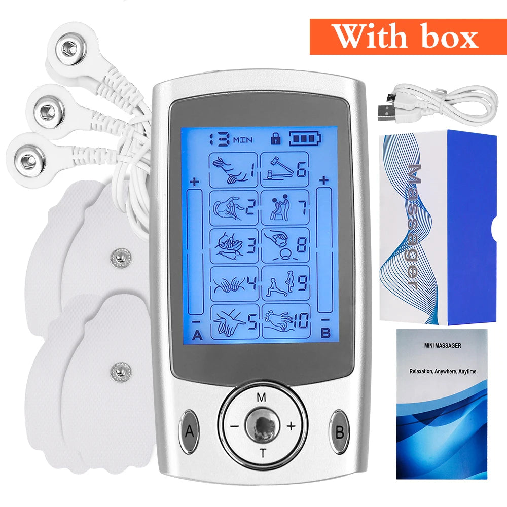 10 Modes 20 Intensity Pulse Acupuncture Massage Machine TENS Massager for Body EMS Muscle Stimulator Relaxation Pain Relief Tool