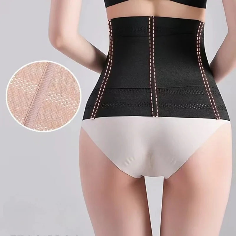 Shapewear Women Corset Belts Double Layer Waist Trainer Belly Shaper, 6-Row Hook Girdle Cincher, Tummy Shapewear Postpartum Flat