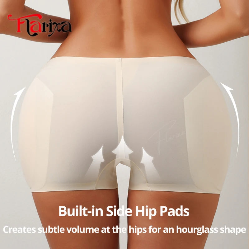 Flarixa Hip Pads Shapewear Panties Butt Lifter Shaper Tummy Control Underwear Boxers Enhance Buttocks Modeling Shorts Ice Silk