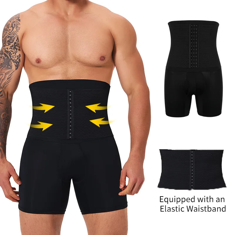 Shapewear for Men Tummy Control Body Shaper Fajas Shorts with Hook High Waisted Panties Butt Lifter Underwear Slimming Panties