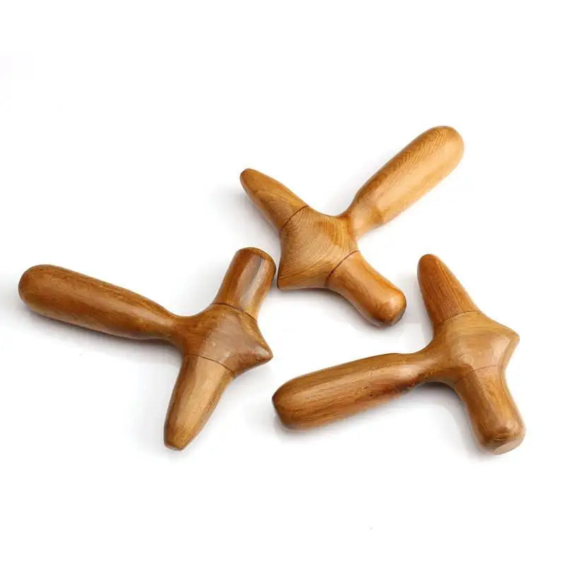 2 wooden massage sticks, ergonomic reflexology tools, portable muscle massagers, suitable for home and massage salons.
