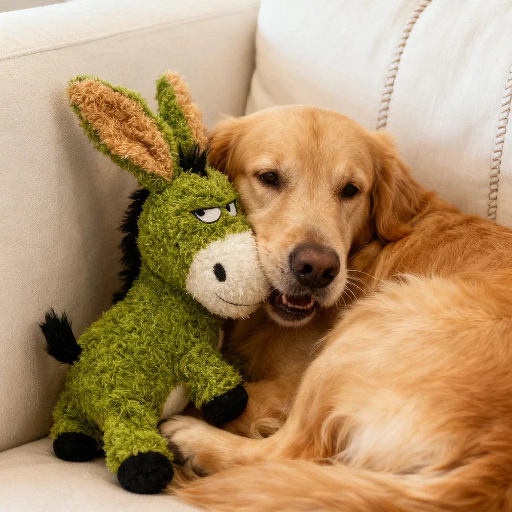 Pet Bite-Resistant Plush Interactive Toy with Sound, Featuring a Quirky Donkey Design, Suitable for Large, Medium, and Small Pets Such as Cats and Dogs, with Double-Layer Fabric and Built-In Airbag