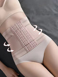 Shapewear Women Corset Belts Double Layer Waist Trainer Belly Shaper, 6-Row Hook Girdle Cincher, Tummy Shapewear Postpartum Flat