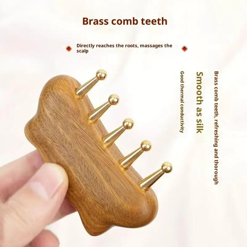 Portable Brass Gua Sha Massage Tool Head Neck Leg Body Meridian Massager Lymphatic Muscle Relief Pain Deep Tissue Massage