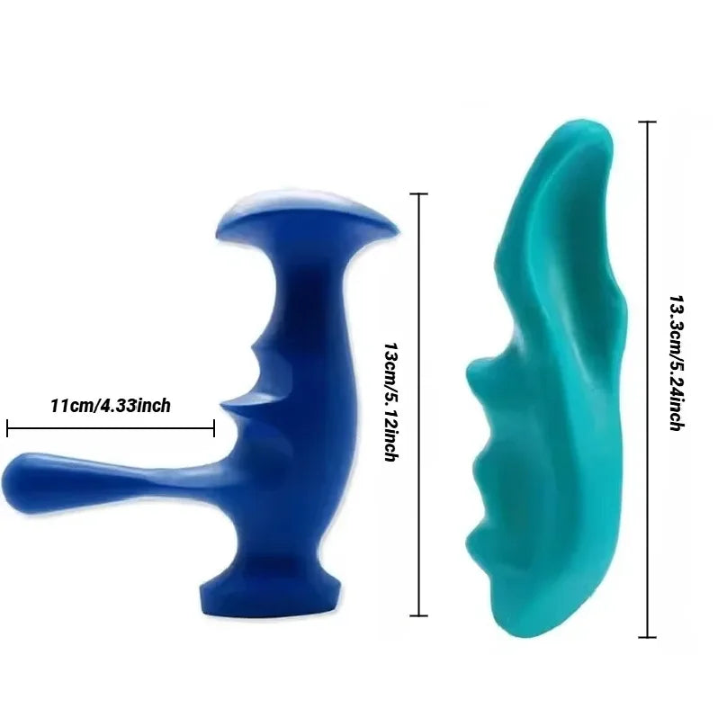 2Pcs T-Shaped Massager + Thumb And Finger Pressure Rod Plastic Material Physical Therapy Tool Deep Tissue Relaxation Through