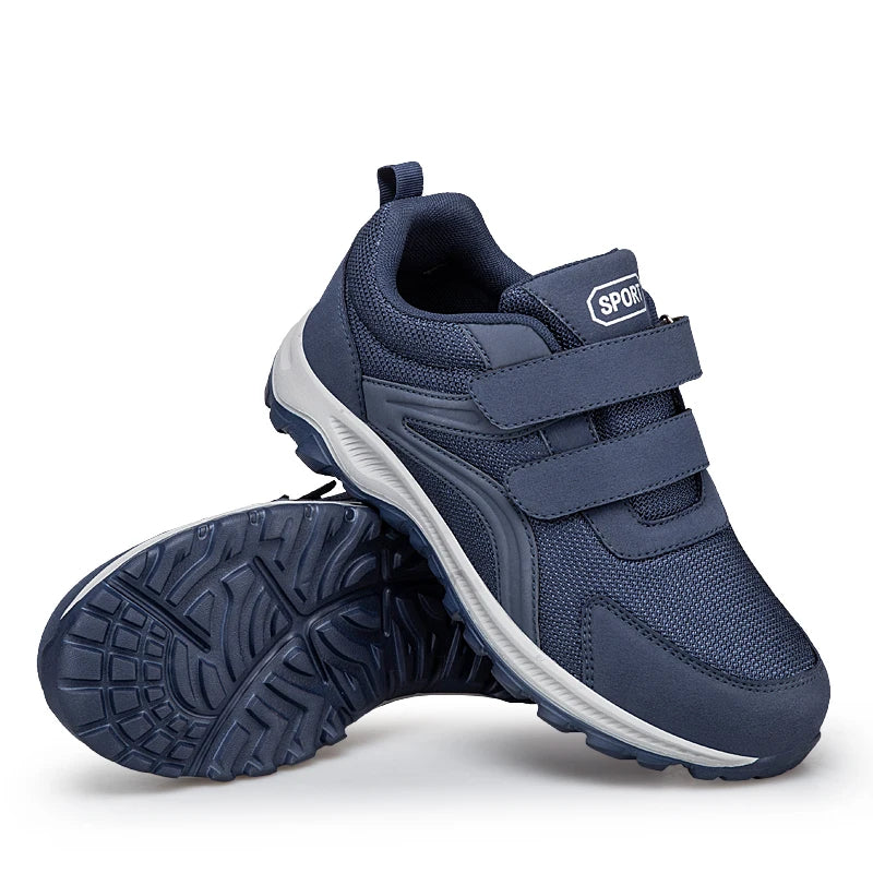 Diabetic Shoes for Men Comfort Walking Shoes for Elderly Swollen Feet Orthopedic Adjustable Double Strap Hook and Loop Sneakers