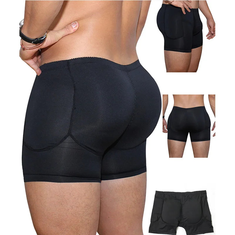 Shapewear Men Body Shaper Hip Pad Filling Butt Lifter Builder Fake Ass Padded Panties Shorts Underwear Male Plus Size S-6XL