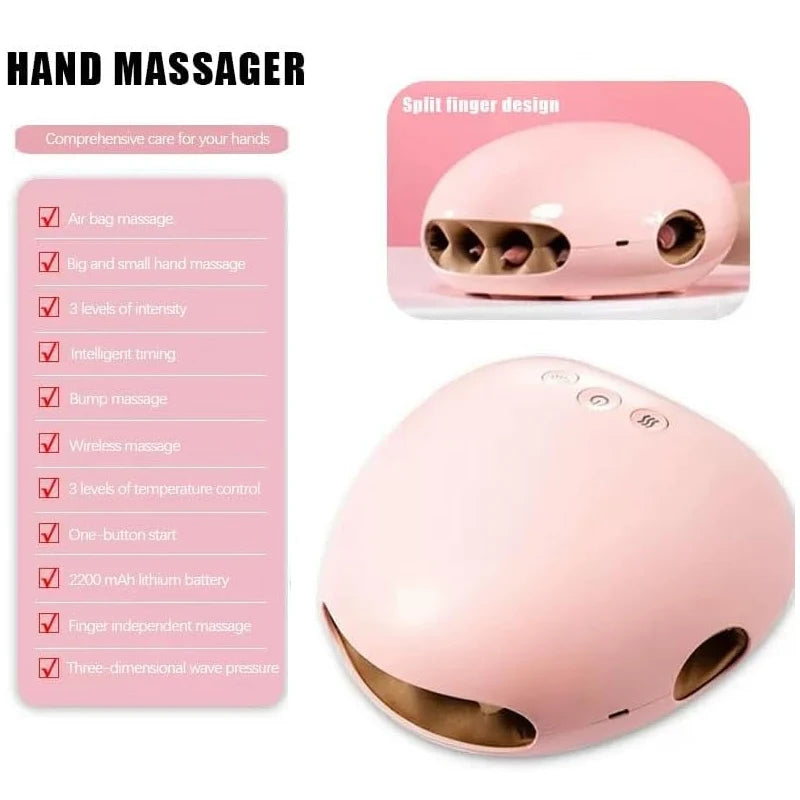 Relaxation Treatments Beauty Premium Pneumatic Hand Massage Wireless Hand Massager Air Pressure Hot Compress Acupressure Tool