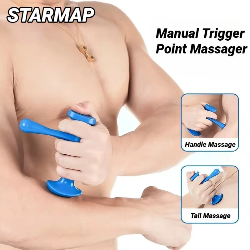 2Pcs T-Shaped Massager + Thumb And Finger Pressure Rod Plastic Material Physical Therapy Tool Deep Tissue Relaxation Through