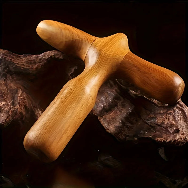 2 wooden massage sticks, ergonomic reflexology tools, portable muscle massagers, suitable for home and massage salons.