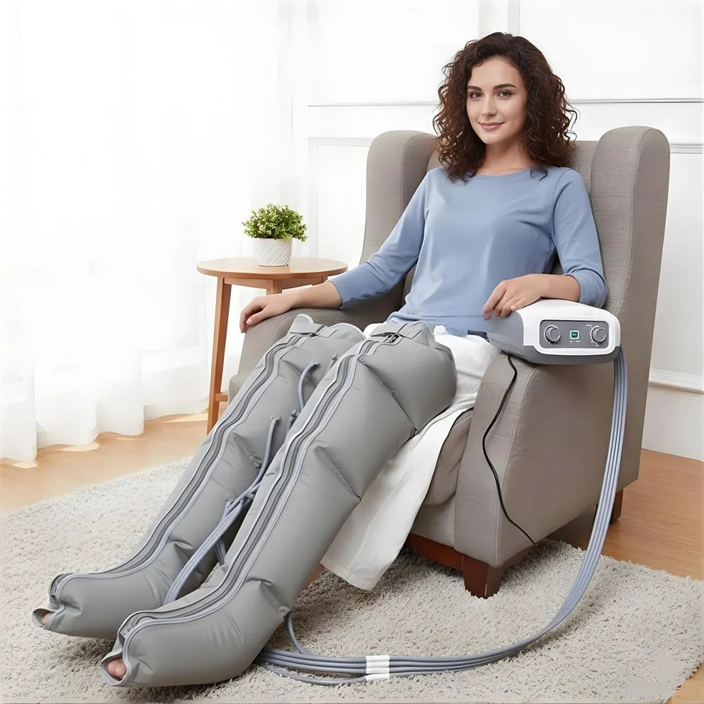 Pressotherapy Massage Device Pneumatic Compression Boots Recovery 4 Chambers Air Pressure Leg Massager For Muscle Pain Relief