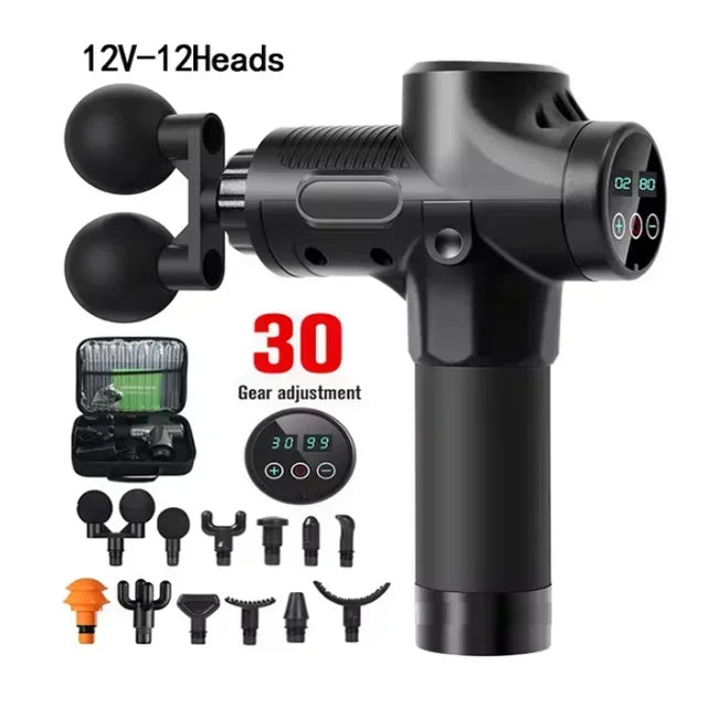 Deep Tissue Muscle Relaxation Massage Gun Fitness Fascial Massage Gun Electric Percussion Pistol Massager Body Neck Back
