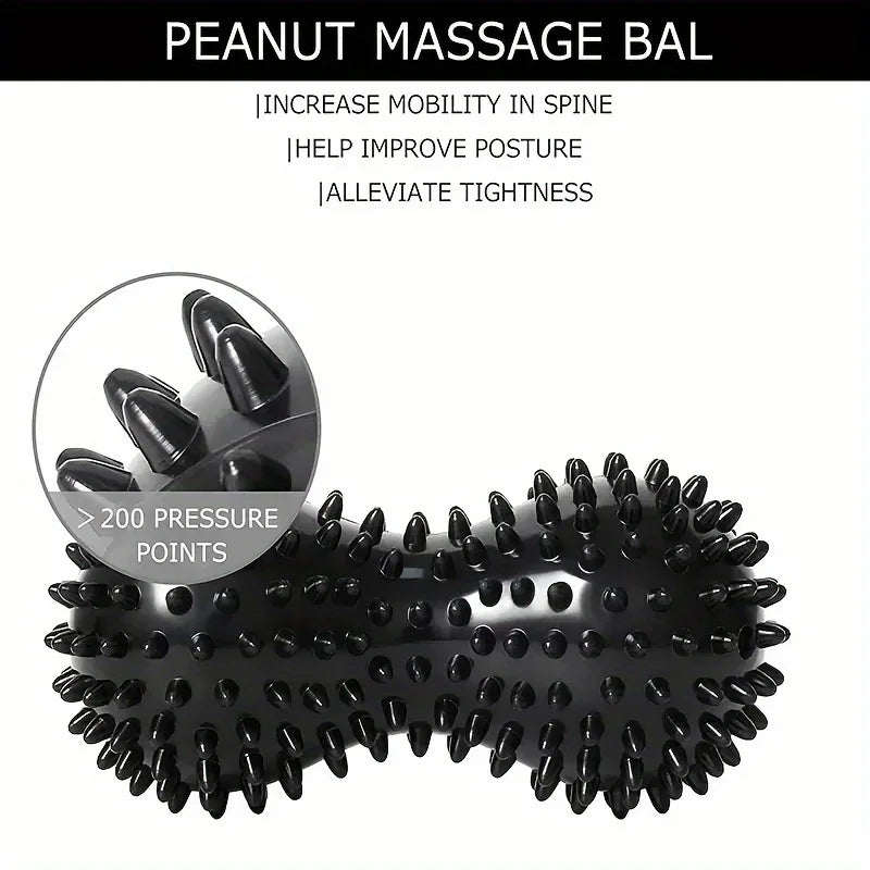 Peanut Massage Spiky Ball Foot Massage Roller Deep Tissue Massage Ball Training Grip for Plantar Fascia Shoulders Neck & Back