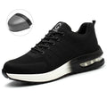 Steel Toe Work Shoes for Men Women  Anti-Smash Anti-Puncture Blue Safety Shoes Breathable Lightweight Air Cushion Work Shoes