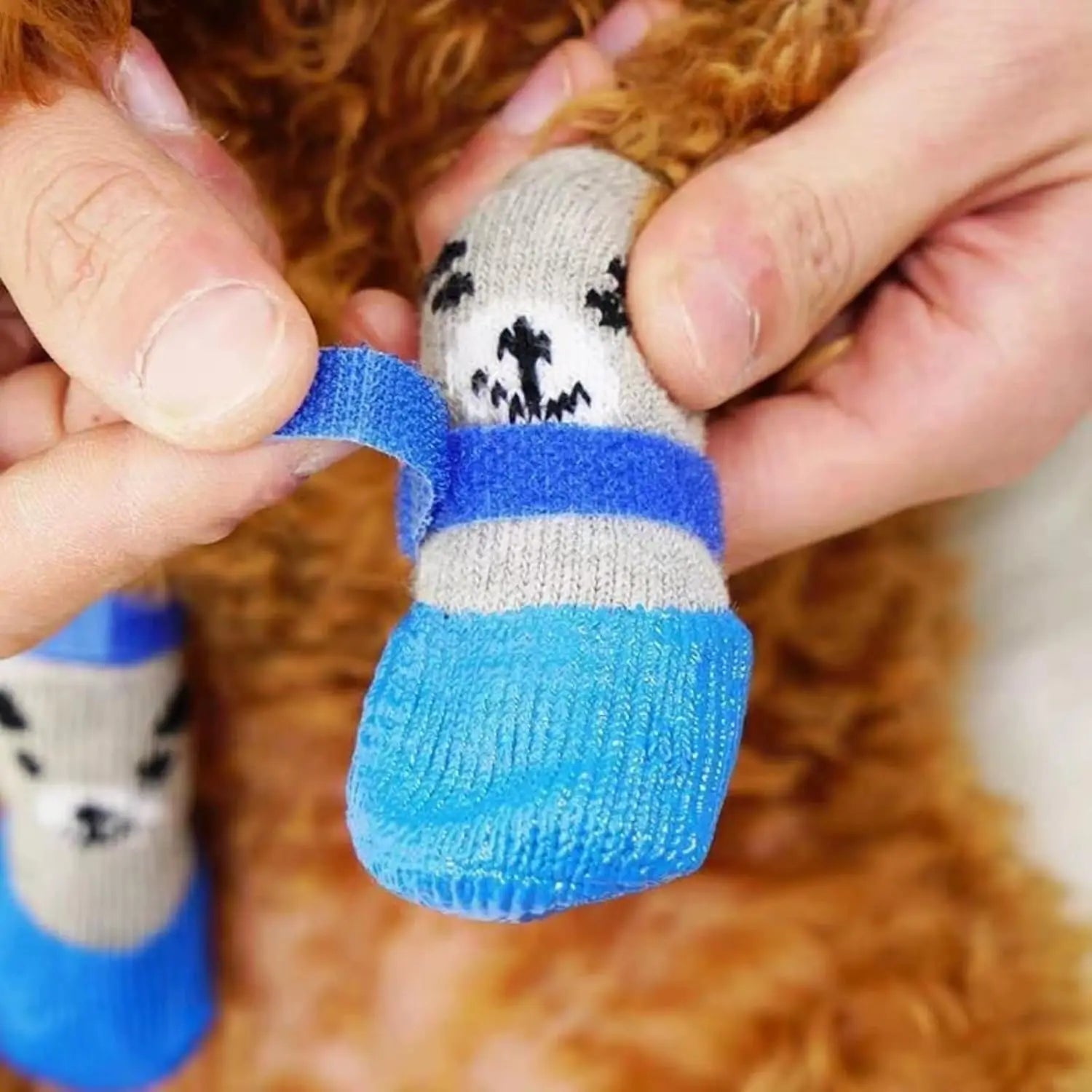 Pet Dog Shoes Socks Waterproof Cats Dogs Rubber Non-slip Socks, Knitting Warm Rain Snow Boots for Small Medium Pets Outdoor