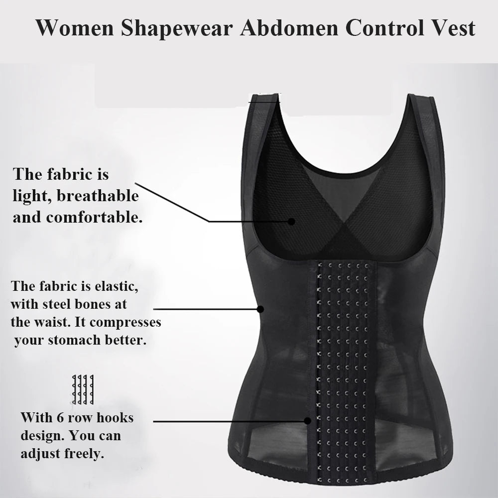 Shapewear Abdomen Control Top for Women Pluse Size High Compression Body Shaping Vest