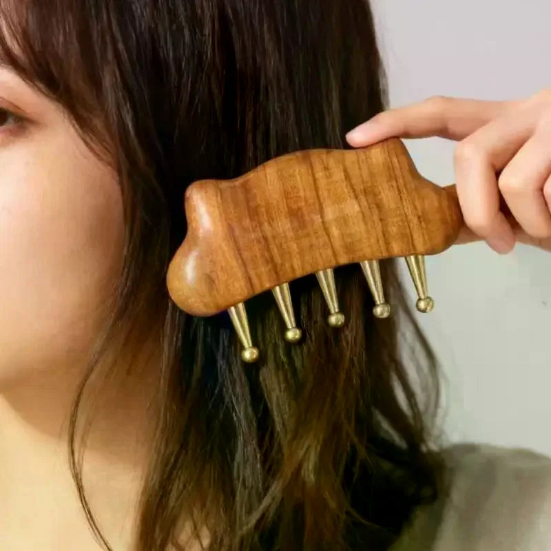 Portable Brass Gua Sha Massage Tool Head Neck Leg Body Meridian Massager Lymphatic Muscle Relief Pain Deep Tissue Massage