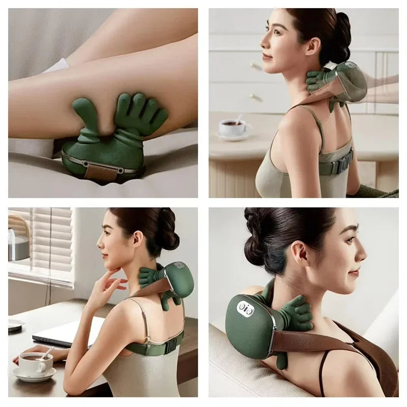 Electric Shoulder and Neck Massager and Back Massager 4D Palm-Style Deep Tissue Massage Relieves Pain and Relaxes Muscles