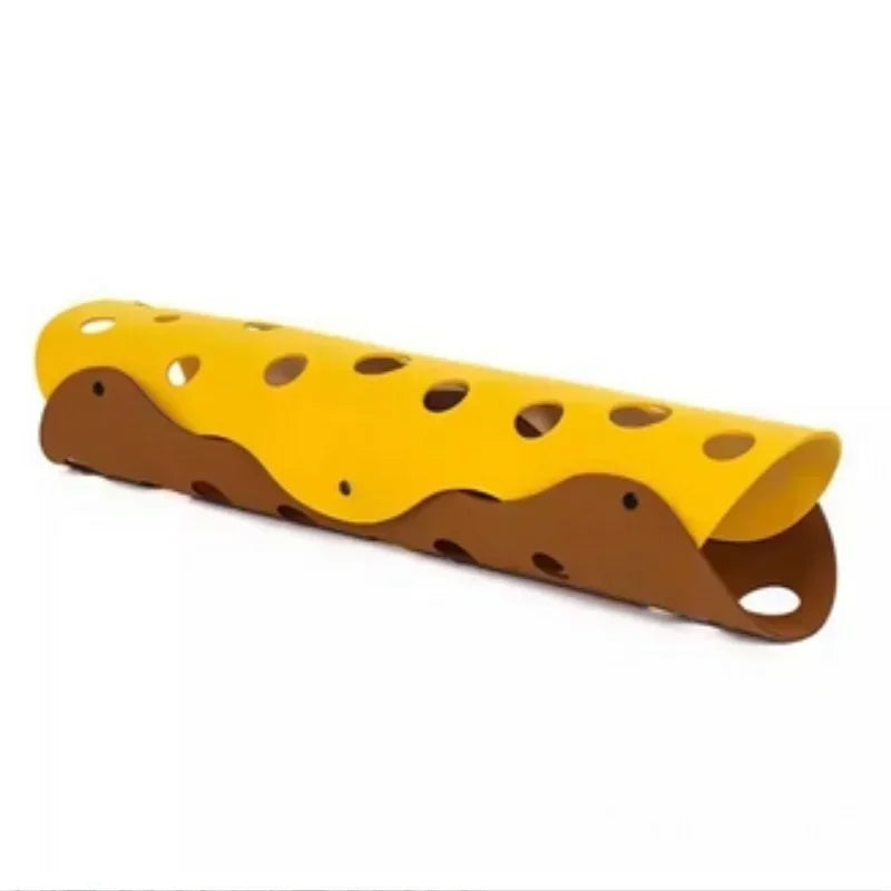 1PC Cat Tunnels Bed Foldable Pet Tunnel Tube Bed with Holes DIY Cats Play Mat Cat Activity Rug Toy for Interactive