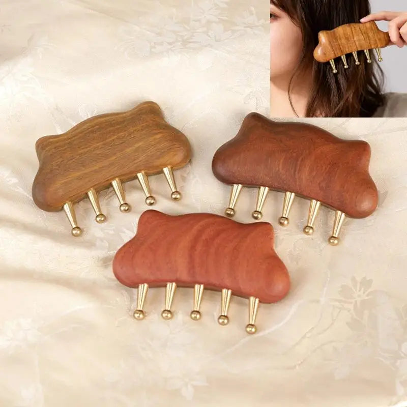 Portable Brass Gua Sha Massage Tool Head Neck Leg Body Meridian Massager Lymphatic Muscle Relief Pain Deep Tissue Massage