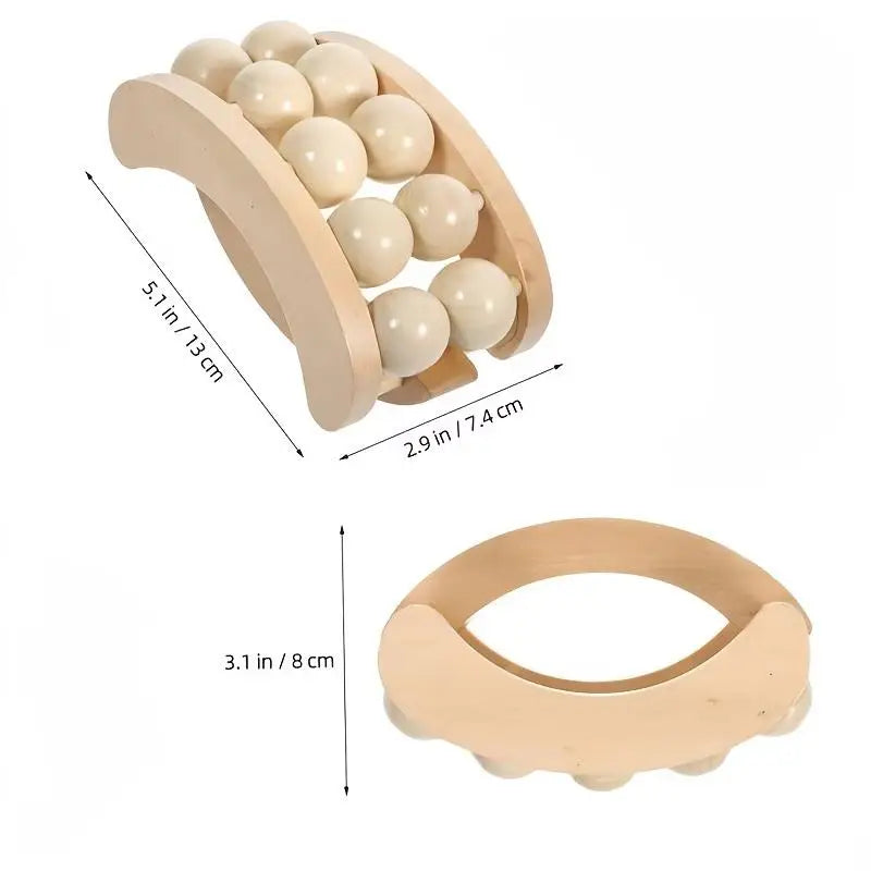 [F] Handheld Relaxation Massage Ball Roller, Handheld Wooden Full-body Massager, Deep Tissue Massager, Relieves Muscle Soreness